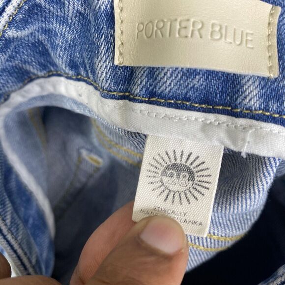 Porter Blue Jeans Womens 28 Blue High Rise Straight Leg Distressed Raw Hem Denim - Picture 7 of 12